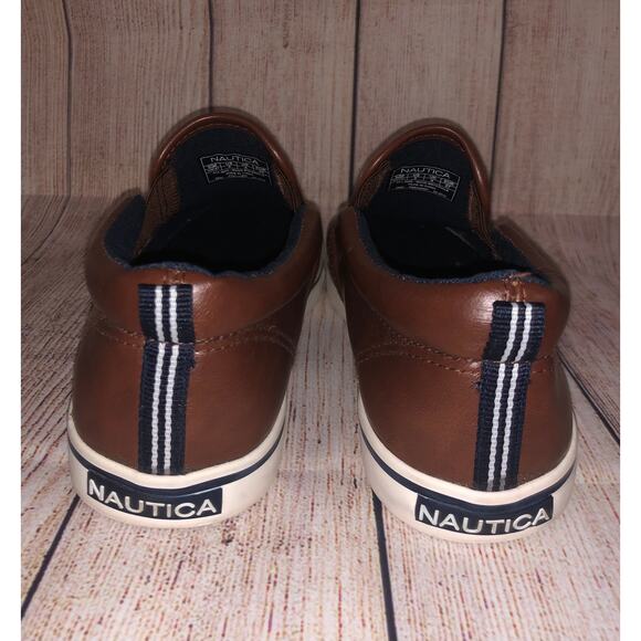 NAUTICA BOAT Slip On Brown Leather US 5 Boat LOAFER SHOES - Picture 4 of 6